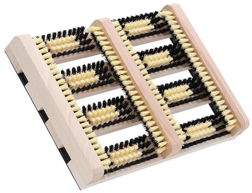Agrarflora Schuhabstreifer aus Hartholz - robuster Schuhabtreter für innen & außen - Rutschfester Fußabtreter mit dichten Borsten - Premium Schuhbürste - Schuhputzer Made in Germany