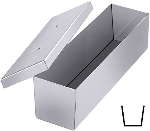 Terrina da forno con coperchio in acciaio inox, lucido, forma dritta vibrazione, pesante qualità/dimensioni: 30 x 8 x 7 cm | erk