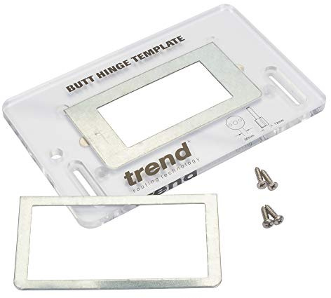 Trend Butt Hinge Jig Template for On-Site Routing, Clear Acrylic | Accurate Template For Routing Butt Hinges On Site In Clear Acrylic For Easy Positioning, TEMP/BH/A
