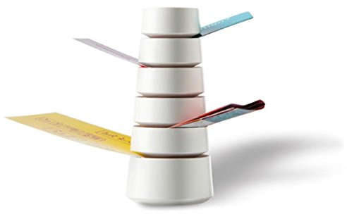 BABEL Zettelturm | Tower of notes Buche weiß lackiert beech white lacquered