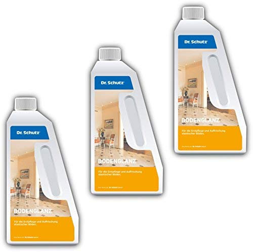Dr. Schutz Bodenglanz 3x750 ml für Designböden aus Vinyl, PVC, CV, Linoleum | Einpflege & Auffrischung | bildet glänzende Schutzschicht, verringert Schmutzhaftung, rutschhemmend