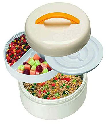 UNIFLAME Contenitore Termico PORTAPRANZO 3 Scomparti Acciaio PORTAGOURMET Picnic 2 Litri 747726