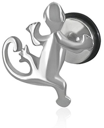 BlackAmazement Faux plug en acier inoxydable 316L Motif lézard