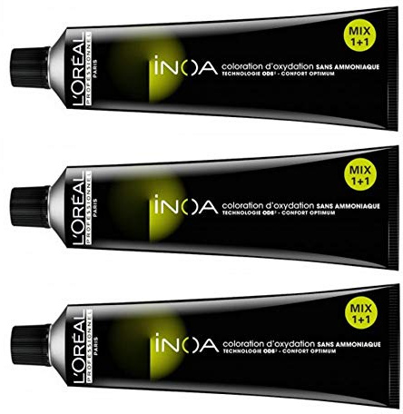3er Set: Loreal Inoa Haarfarben 60 ml Tube 6,1 dunkelblond asch