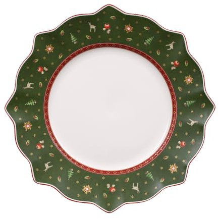 Villeroy & Boch - Toy's Delight Grüner Speiseteller, 29 Cm, Premium Porzellan, Geschirr Weihnachten, Weihnachtsteller, Teller, Keksteller, Weihnachtsporzellan, Weihnachtsgeschirr Aus Porzellan
