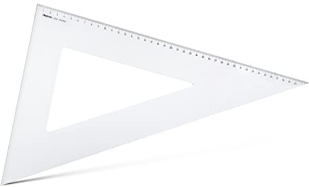 Aristo AR6042 Dreieck 60° (lange Kathete 420mm, Hypotenuse 485mm, abriebfeste Tiefprägung der Teilung, Plexiglas) transparent