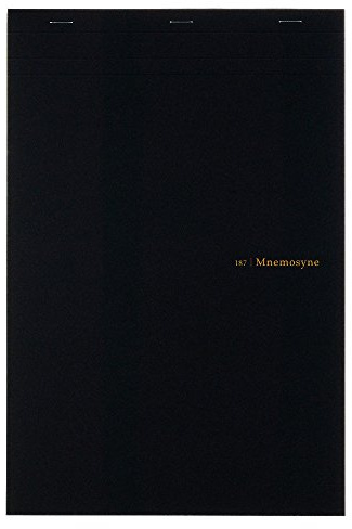 Maruman MNEMOSYNE Notepad 11.7 x 8.27 Inches (A4), 5mm-squared, 70 Sheets (N187A), white