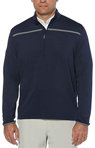 Callaway Men's Weather Series ¼ Zip Mock Neck Pullover for Men, Extended Sizes, Men's Performance Apparel, Peacoat, M