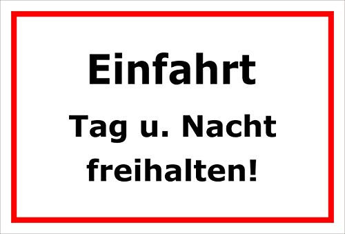 Melis-Folienwerkstatt Schild - Einfahrt freihalten - 45x30cm | Bohrlöcher | 3mm Aluverbund – S00065-185-B -20 VAR