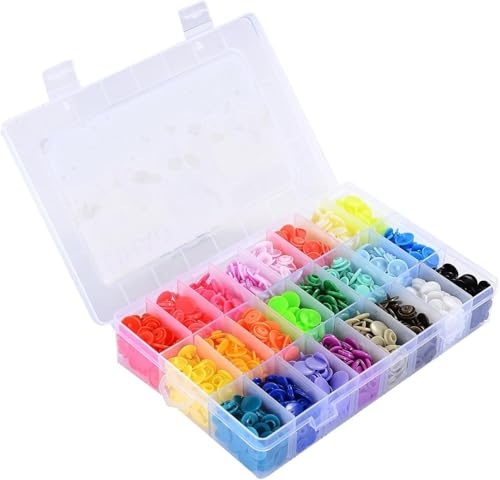 LIHAO 360pz 24 Colori T5 Bottoni a Pressione Bottoni Automatici in Plastica