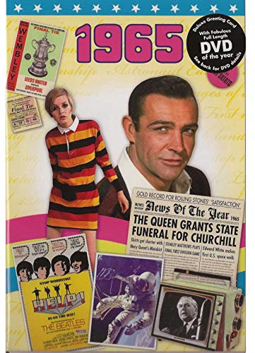 Cadeau d'anniversaire 1965 – Film DVD 1965 et carte de vœux 1965