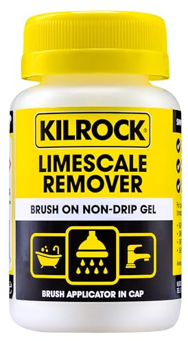 Kilrock Limescale Remover Brush On Non-Drip Gel 160ml - Brush Applicator in Cap - Dissolves Hard Water Stains and Heavy Build-ups - Perfect for Bath Rims, Sinks, Taps and Shower Heads