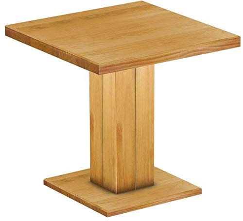 B.R.A.S.I.L.-Möbel Brasilmöbel Säulentisch Rio UNO 80x80 cm Honig Tisch Esstisch Pinie Massivholz Esszimmertisch Holz Küchentisch Echtholz Größe und Farbe wählbar