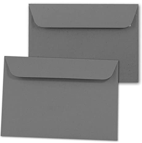 ARTOZ 50 x Briefumschläge DIN C5 - Farbe: granite (dunkelgrau) - 16,2 x 22,9 cm - mit Haftklebung und Abziehstreifen - Serie Greenline