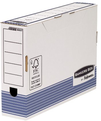Bankers Box 0023701 Raccoglitore per Archiviazione, Formato A4, Blu, 80 mm, Dorso 100 mm, Confezione da 10 Pezzi