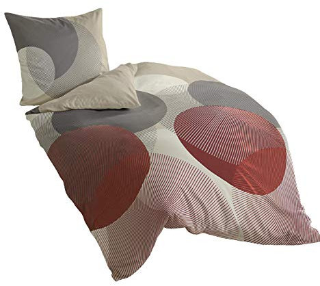 Bierbaum 6155_12 Feinbiber-Bettwäsche , Designed in Germany, 135 x 200 cm + 80 x 80 cm, kiesel