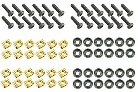 Adam Hall 19 Parts 5928 M24 AH - Bag of 24 M6 x 20 mm Screw with Cage Nut and Washer