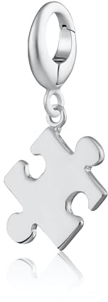 Lily Charmed - 925 Sterling Silver Jigsaw Charm or 18ct Gold Plated Clip On Charm for Bracelet or Necklace