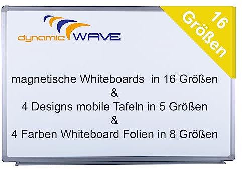 Dynamic-Wave, Whiteboard, 60 x 45 cm, Magnettafel, in 16 Größen, magnetisch, White Board, magnetisches Whiteboard, Pinnwand, Tafel für Küche
