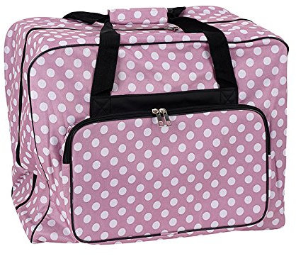 Unbekannt Nähmaschinen Tasche XL (rosa/weiß gepunktet)