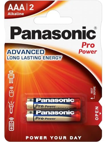 PANASONIC Blister de 2 Piles Alcaline Pro Power Gold AAA LR03-1,5V