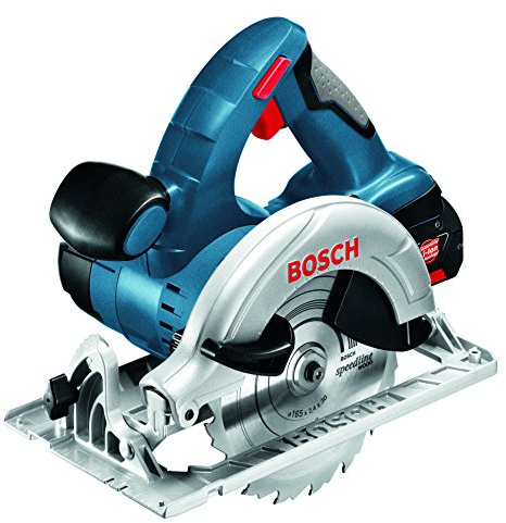 Bosch Professional GKS 18 V-LI Cordless Circular Saw with 2 x 18 V 5.0 Ah Lithium-Ion Batteries, L-Boxx, 060166H076