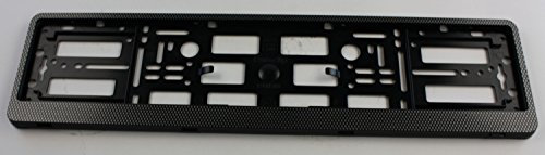 ZentimeX Z788680 Kennzeichenhalter Kennzeichenhalterung schwarz/Silber kariert matt Carbon Optik für DE-Standard Kennzeichen 1 Stück