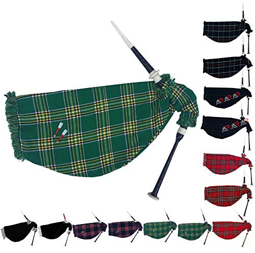 AAR Scottish Goose Bagpipe Practice Royal Stewart Imitation Silver Ivory Mounts Black Rosewood Mackenzie Multi Color