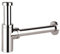 Brass Bottle Trap 1 1/4, Round Decorative P-Trap with 200mm Extension Tube, Adjustable Waste Traps Plumbing Drain Tube for Bathroom Sink Basin Vessel, Chrome