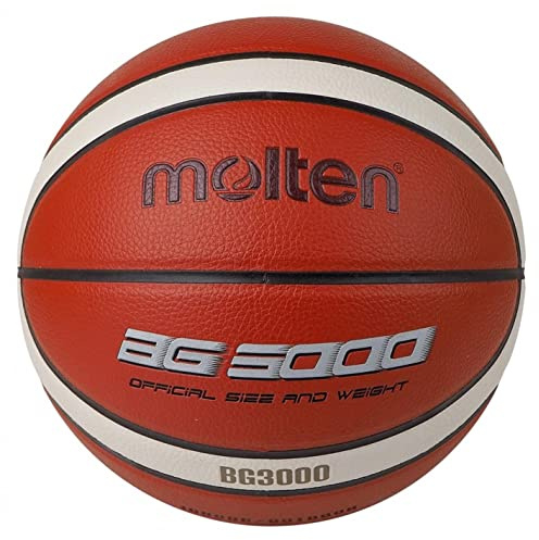 Molten BG3000 Basketball, FIBA Approved, Synthetic Leather, Indoor/Outdoor Play, Orange/Ivory