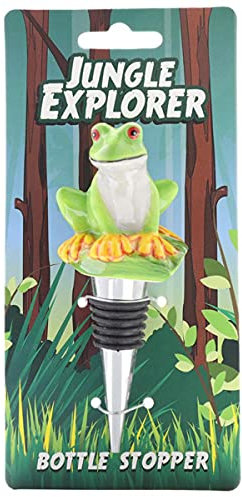 Puckator Wine Stoppers - Ceramic Wine Bottle Stopper For Prosecco And Wine - Tree Frog - Wine Glass Bottle Topper - Funny Wine Gifts For Wine Lover - Red Wine Accessories