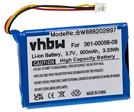 vhbw Akku kompatibel mit Garmin DriveSmart 5 | 50 LMT-D, 51 LMT-D EU, 55, 61 LMT-S GPS Navigation Navi (900mAh, 3,7V, Li-Ion)