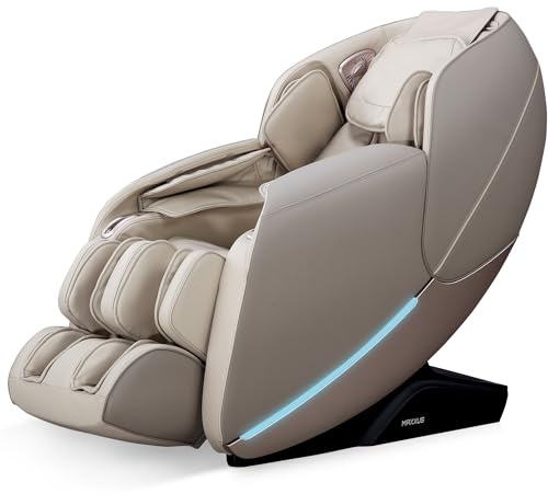 Maxxus Fauteuil de Massage MX 10.0z - Fonction Zero Wall, Zero Gravity, Scan Corporel, Chauffage Infrarouge, Télécommande, Mobile - Fauteuil Relax, Electrostimulateur Musculaire (#1 Champagne/Beige)