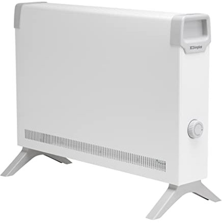 Dimplex ML2T 2kW Convector Heater, Freestanding Electric Plug In Convector Radiator, Floor Standing with Thermostat & Anti Frost Setting, Portable or Fixed, Quiet, Slim & Lightweight–White/Grey,Black