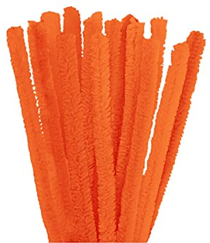 INNSPIRO Pfeifenreiniger, Chenille, Orange, 15 mm x 50 cm, 10 Stück, ideal für Bastelarbeiten mit Kindern, Dekorationen und kreative Aktivitäten