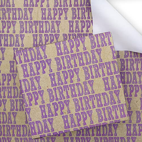 Alles Gute zum Geburtstag Geschenkpapier für Kinder Mädchen Jungen Frauen Männer, Geschenkpapier Geburtstag, Recycling-Geschenkpapier 6 Blatt flach gefaltet pro Blatt für alle Geburtstagsanlässe