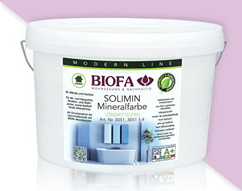 BIOFA SOLIMIN Mineralfarbe Wandfarbe 3051 Silikatfarbe Innenraumfarbe Feuchtraumfarbe PG4 7002 4,00L
