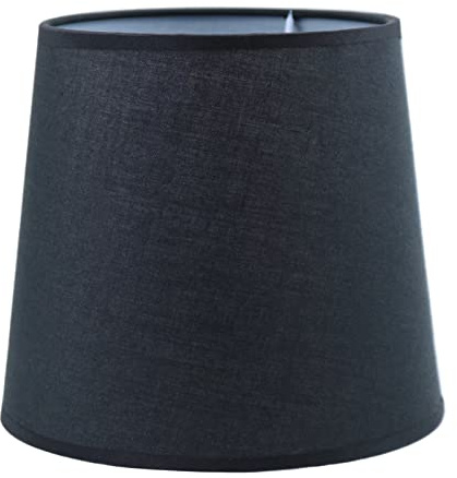 Sinta Lampenschirme 19cm/7.5 Inch Baumwolle Stoff Moderne Ersatz Lichtschirm Lampenschrim für E14/E27 Ersatzschirm Tischlampe Nachttischlampe Wandlampe,Schwarz