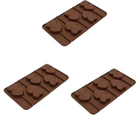 EXCEART 3 Pièces Moule à Chocolat Moule à Bonbons Gommeux Moule à Sucette Moules à Sucette Coeur Moules à Bonbons Durs Moule En Silicone Sucette Tons De Terre Bonbons Au Chocolat