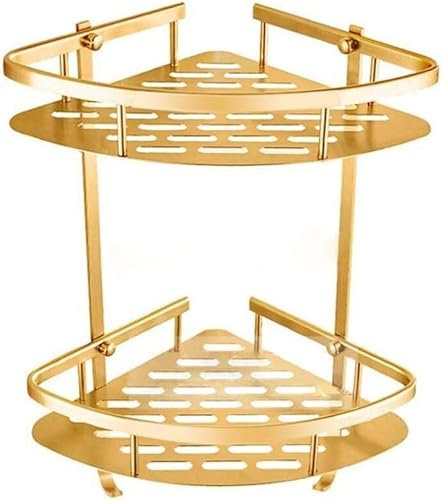EFARMA Bathroom Shelves,Shower Shelf Organiser,Bathroom Shower Caddies Bathroom Gold Shelf Shower Caddy Space Aluminum Wall Mounted Corner Basket Shampoo Storage Etagere Salle De Bain Murale Repisa