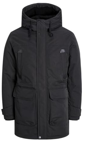 JACK & JONES Parka da uomo, Nero, S