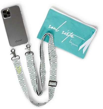 NOOMYA® Premium Fashion Handykette | Set Handyhülle iPhone 15 MAGSAFE & Handyband Sea Salt | Handygurt zum Umhängen | Necklace Hülle mit Band | Set Wechselband mit Phone Case | Geschenk