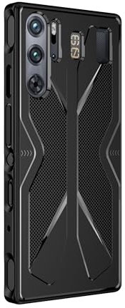 FTRONGRT Cover per ZTE Nubia Red Magic 9 Pro/Pro+, Custodia Protezione in Morbida TPU, Antiurto - Nero