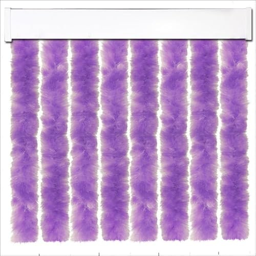P T PERTONI TENDE Chenille-Vorhang für Wohnwagen (Länge 185 x 56 cm Breite, Lila)