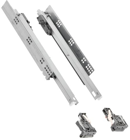 GTV - Guide 3DFPO | Guida Scorrevole, Binario Cassetto | Guida per il montaggio inferiore | Regolamento 3D | Estratto completo | Sincronizzazione apertura | Carico fino a 35 kg | L=450 mm