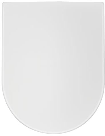 SAMODRA Toilet Seat D-Shape, White Soft Close Toilet Seat,Top Fixing,Quick Realease for Easy Clean,Heavy Duty UF Material Toilet Lid,36 * 46.6 cm