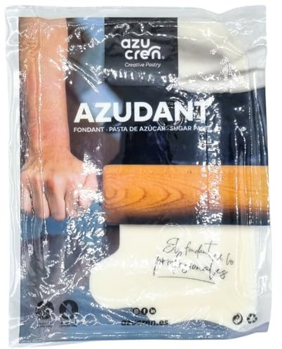 Azucren, Fondant Blanco, Pasta de Azúcar, Perfecto para Elaborar Tartas, Figuras y Decorar Galletas, 1Kg