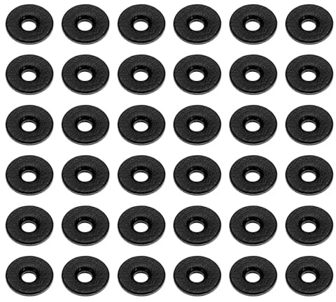PATIKIL 8mm Lederunterlegscheiben, 100 Stück Ledergriff-Unterlegscheiben Lederabstandshalter 1,5 mm dick rund für Messergriff Hammer Beil Geldbörse Abzeichen DIY Basteln, Schwarz