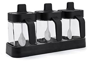 Contenedor de sal, azucarero, lata de especias, caja de condimentos, tarro de condimentos de cocina, tarro de condimentos, botella de condimentos sellada de vidrio, botella de condimentos for el hogar