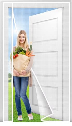 Magnetic Mosquito Net Windows, 170x220cm Curtain Magnets Anti-Insects Flies Mosquitoes Made to Measure for Balconies White